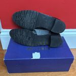 Stuart Weitzman  "Chap" Black Patent Leather and Grey Flannel Tassel Loafers 6.5 Photo 6