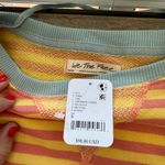 Free People New  Classic Striped Crewneck Sweatshirt Tangerine Combo‎ small Photo 3