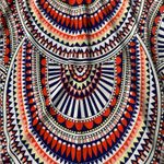 Chico's Chico’s blue orange geometric print over lay sleeveless stretch dress, size 8 Photo 4