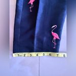 SLB Silk Lined Silk Capri Black Pants Embroidered Cropped Pink Flamingos Size 4 Photo 11