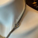 Sterling Silver 925  Snake Chain & Jasper Cross Pendant Necklace Photo 1