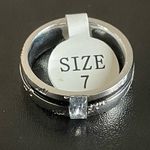 I love you black silver cubic zirconia ring size 7 Photo 1
