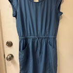 Avalanche  Blue drawstring waisted Casual Dress size medium lightweight Photo 0