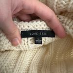 Love Tree  Cream Cable Knit Chunky Turtleneck Sweater Women’s Large‎ Cropped Knit Photo 2