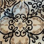 White House | Black Market  White Tank with Black and brown Lace Detail Photo 3