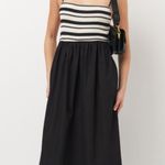 ZARA NWT Knit Striped Black Midi Dress - Size S Bloggers Fave Photo 4