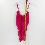 Vintage Barbizon Pink Striped Satin V Photo 8