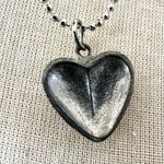 Chunky Pewter Heart Pendant Necklace Photo 2