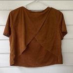 YA Los Angeles Open Back Faux Suede Crop - Size Medium Photo 3