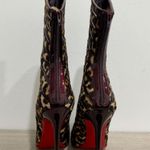 Christian Louboutin  Gouzimine 120 Met Patent Pony 50s Leopard Boots Black/Tan 40 Photo 4