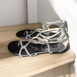 Ivanka Trump ✨ Silver/Gray Metallic Flat Sz 7.5 Sandals✨ Photo 3