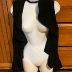 Juicy Couture Pam Gela Sleeveless Open Front Wool Cashmere Cardigan Black Medium Photo 0