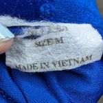 Vtg 1990s Cobalt Blue Velvet Floral Glitter Chinese Cheongsam Qipao Maxi Dress M Size M Photo 5