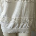 Brooks Brothers Red Fleece crew neck White Long Sleeve Flower Appliqué Sweater L Photo 4