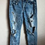 American Eagle AEO Tomgirl Heavily Distressed Denim Jeans Photo 1