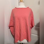 Frank & Eileen  Olive Capelet Coral Top Triple Fleece Funnel Neck Sweater Orange Photo 1