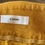 Loft  Linen Blend Riviera Embroidered Scalloped Hem Shorts Mustard Yellow Sz 4 Photo 7
