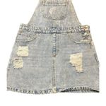 Forever 21  Los Angelas Light Blue Denim Overall Jumper Distressing Adj Straps Sz Photo 2