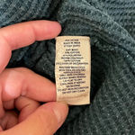 Soft Surroundings  teal thermal waffle knit BOHO floral embroidered neck Top, Sm Photo 4