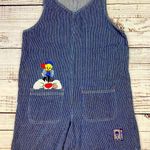 Vtg 90s Looney Tunes Tweety Bird Sylvester Denim Stripe‎ Overall Shorts Romper M Blue Size M Photo 0