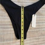 Somerfield Swim Reethi High Cut Cheeky Ribbed Bikini Bottom in Black Large NWT Photo 8