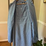 Bahari Light Blue Jacquard Trench Coat with Sheath Dress Size 14 Size M Photo 6