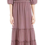 Max Studio  Cream/Red Geo Print  Maxi Dress Size Small NWT Photo 0