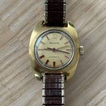 Bulova Automatic Gold Rare Vintage Ladies Watch Two-Tone Stretch Bracelet Works Photo 3