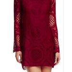 Alexia Admor • burgundy lace mini dress cocktail bell sleeve maroon low back Photo 2