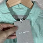 Everlane  Womens Button Up Shirt 4 Cotton Green Mint Striped Pastel Easter Photo 1