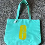 Clinique  Logo C Colorful Rainbow Large Shopping Shoulder Tote Bag Light Green Photo 0