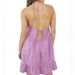 Free People  Desert Days Mini Pleated Dress Dramatic Orchid Cotton Large NWT Photo 3