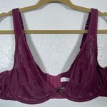 Cacique  Women Plus Size 40D Purple Summer Sheer Unlined Plunge Bra Shimmer Photo 2