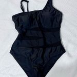 Pink Lily Meet Me at Waikiki Black One Shoulder Swimsuit Size Medium Photo 2