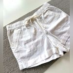 NY & Company White Linen Cotton Drawstring Beach Shorts Size Medium Photo 2