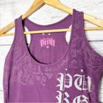 Vintage Y2K Black Label Pink Purple Graphic Racerback Tank Top Size Medium Moto Photo 3