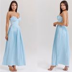 House Of CB  L A-C  ‘Marcella’ Ocean Blue Pleated Maxi‎ Dress NWOT size L Photo 2