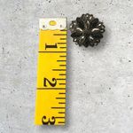 Vintage Estate Faceted Marquis Cut Black Gray Rhinestone Metal Earrings Photo 5