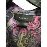 Natori Long Housecoat Dress Purple Floral Kimono Sleeve M Photo 2