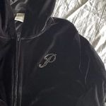 Victoria's Secret  Velour Hoodie Sweatshirt Size XL Black Full Zip Rhinestone Photo 4