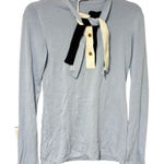 Palmer Harding Blue Henley Button Bow Neck Wide Arm Cuff Knit Top UK 8 NEW Size undefined Photo 0