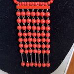 Vintage Orange Beaded Necklace and Earring Set Photo 2
