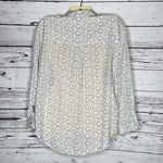 Jane and Delancey  Size L White & Black Heart Print Button Down Shirt Top Photo 2