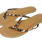 J.Crew  Women’s Size 10 Strappy Thong Sandals Animal Print Flat Sole NEW Photo 0