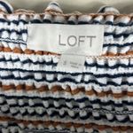 Loft  Striped White and Brown Smocked Drape 3/4 Sleeve Cottagecore Blouse Photo 6