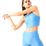 Outdoor Voices Venus Color Block Pink Blue Crop Top Sports Bra Size S Photo 2