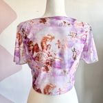 Angel Mesh Top,‎ Coquette 2000s Tumblr Fairycore Rave Softcore Large Purple Photo 1