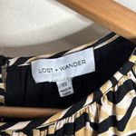 Lost + Wander Can't Be Tamed Black Beige Long Sleeve Smocked Zebra Print Dress XS Photo 9