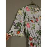 H&M  Floral Smocking Decorative Flounce Short Sleeve Elastic Flared Dress 6 Photo 3