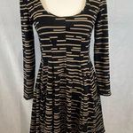 HD in Paris Anthropologie  Saraid long sleeve black and mocha dress size medium Photo 2